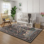 Rugcomf 3x5 Rug Vibrant Tree of Life-Patterned Vintage Non Slip Low Pile Small - Image 2
