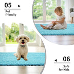 Bathroom Runner Rug 24x59 Teal Non Slip Fluffy Long Bath Mat - Image 7