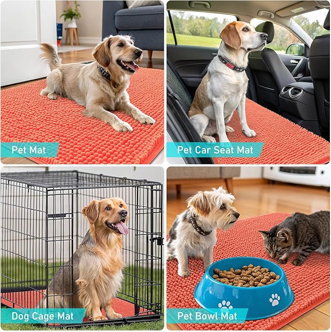 OLANLY Dog Door Mat for Muddy Paws 24x16, Absorbs Moisture and Dirt, Absorbent - Image 7