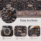 Ciicool Black Area Rugs Washable Non Slip Runner Rug, 2x6ft Hallway Rug Vintage - Image 4