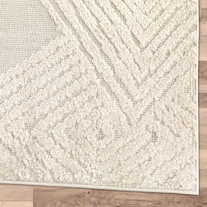 Antep Rugs Palafito 5x7 Geometric Shag Diamond High-Low Pile Textured Indoor - Image 4
