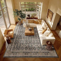 Washable 8x10 Area Rugs for Living Room, Boho Non-Slip Vintage Distress Large by Hedwior