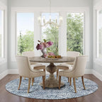 vivorug Round Rug 5ft Vintage-Inspired Round Area Rug Non-Slip Indoor Carpet - Image 2