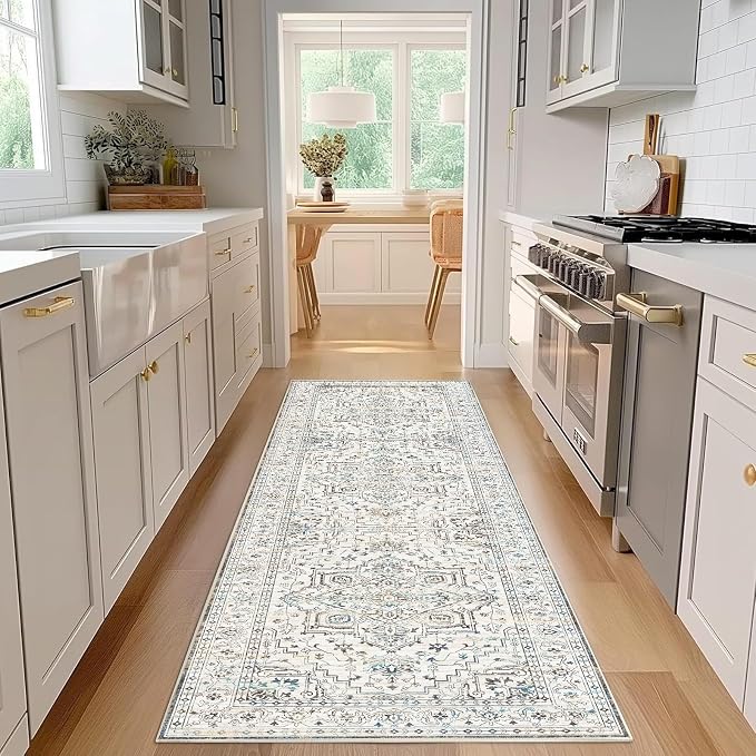 Enkor Runner Rugs for Hallway, 2.6x8 Washable Soft Non Slip Floor Rugs for - Image 6