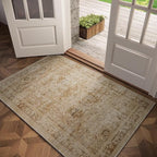 Washable 2x3 Entryway Rug, Boho Non-Slip Door Mat Vintage Distress Small Rugs by Hedwior