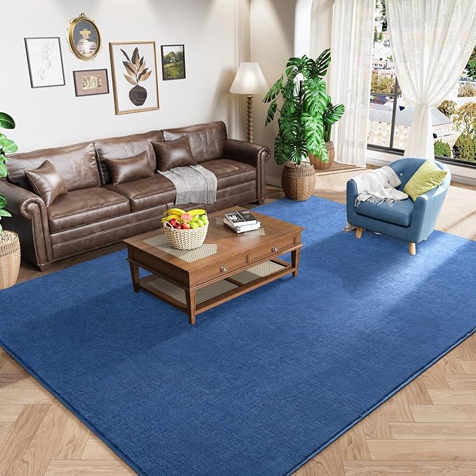 Amearea Large Modern Area Rugs for Bedroom Living Room, 5x8 Feet Blue Thickened by AmeareaDirect