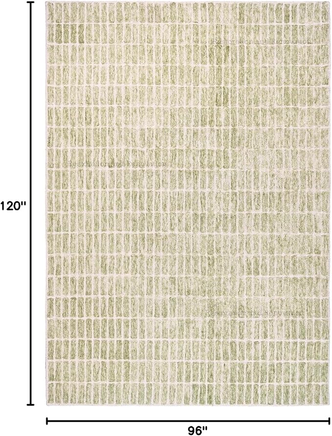 Hand-Tufted 100% Wool Area Rug – Unique Modern Geometric Grid Pattern, Soft - Image 2