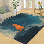 Orange Cat Rugs for Bedroom - Image 3