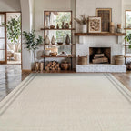 Easy Jute Rugs 10x14 Bordered Bone Color Living Room Indoor Outdoor Area Rug - Image 6