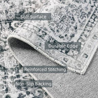Deerly Rug Runner 2x6 Ft Washable Carpet Runner Runner Non-Slip Grey Runner Rugs - Image 3