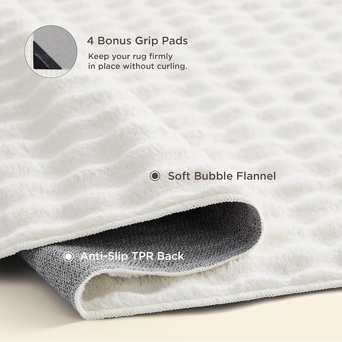 Bedsure 3x5 Fluffy Area Rugs for Living Room, Machine Washable Rugs, Non-Slip - Image 4