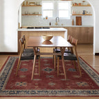 RUGGABLE Washable Vintage Area Rug – Verena Amber Red 6x9, Stain-Resistant - Image 2