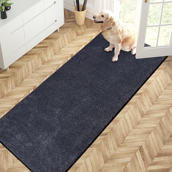PURRUGS Dirt Trapping Door Mat 31.5" x 70", Non-Slip Machine Washable Entry Rug by PURRUGS