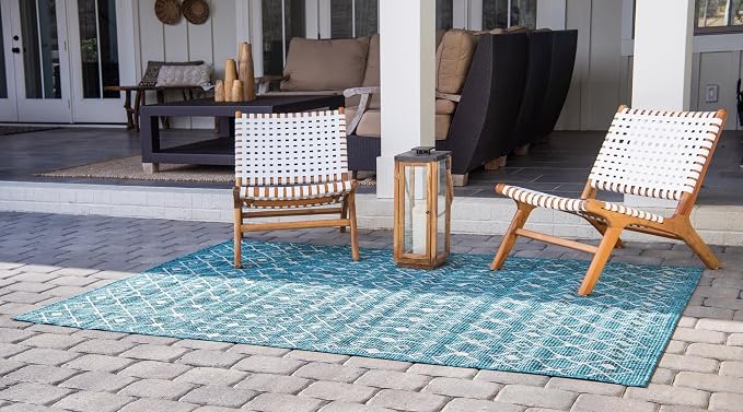 Unique Loom Outdoor Trellis Collection Area Rug - Image 4