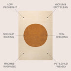 JONATHAN Y Machine Washable Indoor Area Rug 9X12 Cream/Terracotta, Cirkel - Image 3