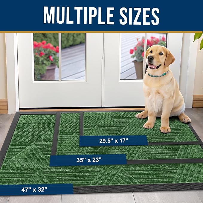 Kitinjoy Front Door Mat Outside Entrance, Sturdy Natural Dirt Trapper, Heavy - Image 2