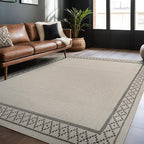 Easy Jute Rugs 4x6 Frame Bone Color Living Room Indoor Outdoor Area Rug by Unknown