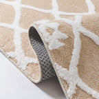 Beige 4x6 Area Rug Moroccan Shag Office Washable Carpet Soft Non Shedding - Image 7