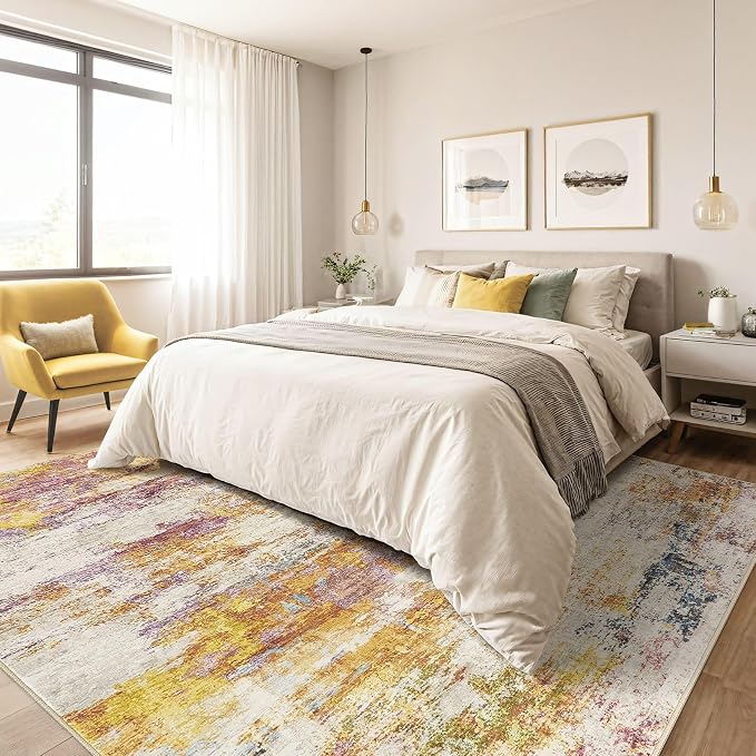 8X10 Area Rugs Living Room: Washable Large Abstract Soft Stain Resistant Indoor - Image 5