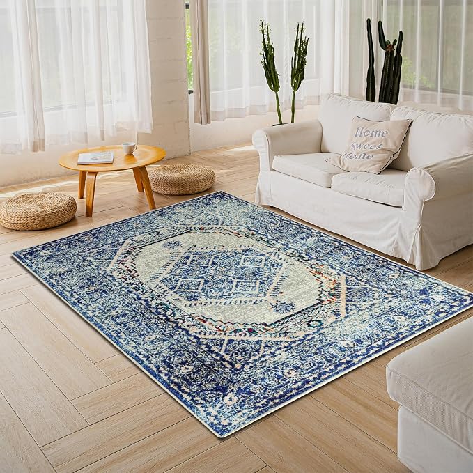 Easy-Going Area Rug 5x7 Washable Boho Rugs - Image 8