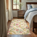 Chic Vintage Rose Rug for Living Room 3x5, Low Pile Non-Slip Backing, Machine by Gearsly