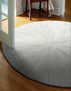 Faux Cowhide Round Area Rug | Non-Slip Leather Floor Carpet - Image 5