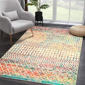 Moroccan Living Room Rugs, 5x7 Soft Bohemian Distressed Non-Slip Large Rug by Nailttos