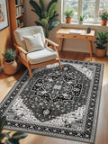 4x6 Black Grey Area Rug for Living Room, Machine Washable Rugs by Macgace