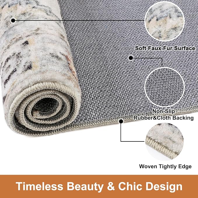COMSLE Area Rug 4x6 Faux Wool Rugs - Image 2