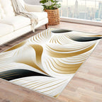 Elegant Wave Design Rug by Unknown