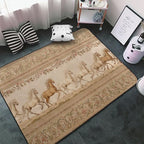 Horse Western Boho Ethnic Style Area Rug Washable Outdoor Rugs Anti-Slip Soft - Image 2