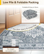 Area Rugs 2'x4' Washable Non-Slip, Floral Vintage Distress Print Pattern - Image 5