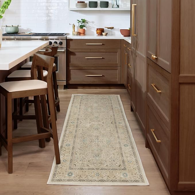 RUGGABLE Washable Vintage Area Rug – Kamran Ivory Opal 6x9, Stain-Resistant - Image 9