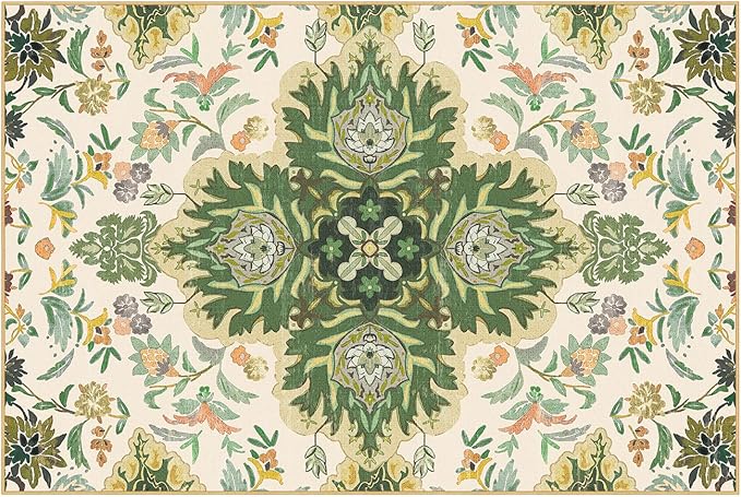 Phantoscope Washable Area Rug 6'x9' Non-Slip, Vintage Boho Rugs - Image 3