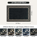 OJIA Easy Jute Kitchen Rug, 2x3 Black Indoor Door Mat Checkered Washable Area - Image 2