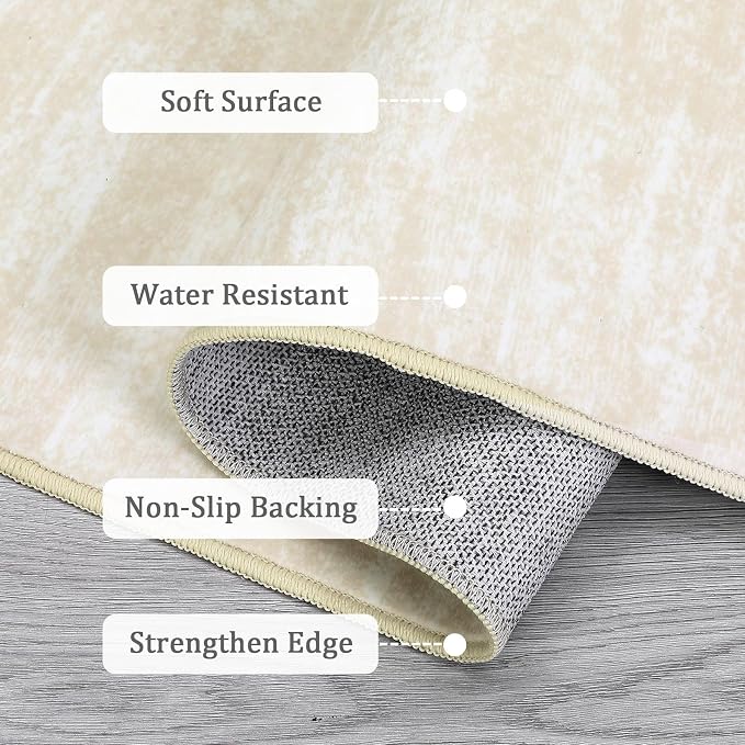 RUGSREAL Solid Machine Washable Area Rug Soft Low-Pile Modern Contemporary Area - Image 6