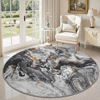 6x6 Round Area Rugs for Living Room, Modern Abstract Rug for Bedroom, by PADOOR