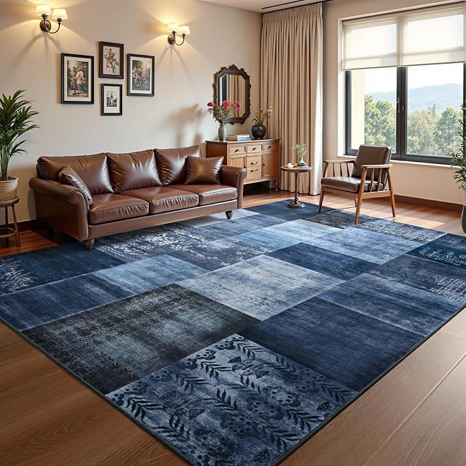 DweIke Washable Area Rugs for Living Room, 6x9 Large Bedroom Rugs, Geometric - Image 2