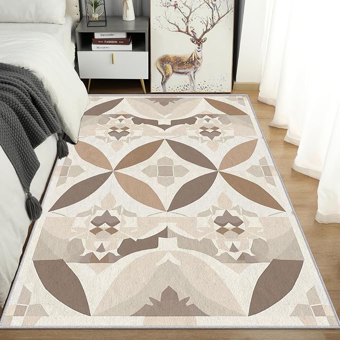 Geometric Rug, Washable 4x5 Rug - Image 3