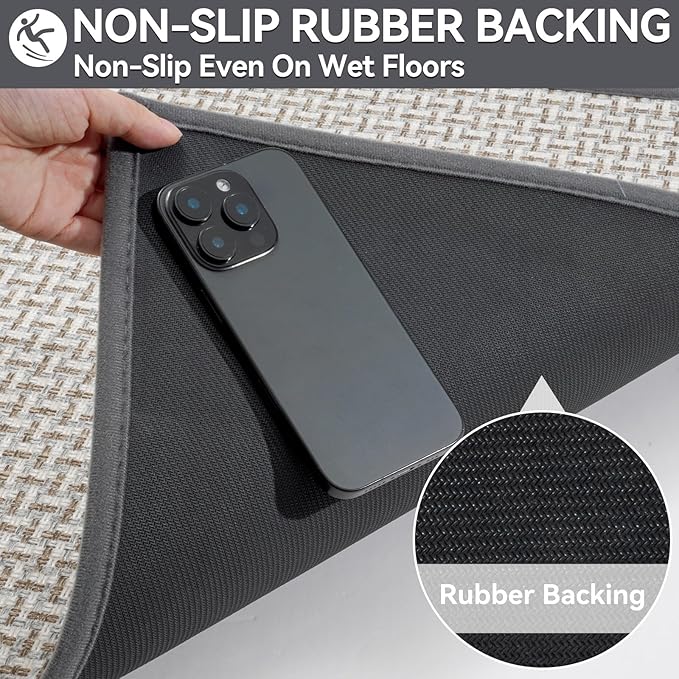 Door Mat Entrance 24"x35", Dirt Resistant and Absorbent, Non-Slip Rubber - Image 6