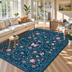 GarveeHome 3x5 Small Area Rug for Bedroom Floral Washable Rugs Non Slip Stain - Image 8