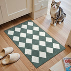 Lahome Checkered Washable 2x3 Green Kitchen Rugs Non Slip, Small Printed Indoor - Image 8