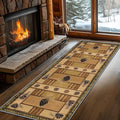 Pinecone Runner Rug, 3x12ft Rustic Country Style Hallway Runner Rug by LGGLOVELIN