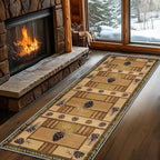 Pinecone Runner Rug, 3x12ft Rustic Country Style Hallway Runner Rug by LGGLOVELIN