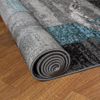 Rugshop Contemporary Abstract Circle Design Soft Round Area Rug 8' Gray - Image 3