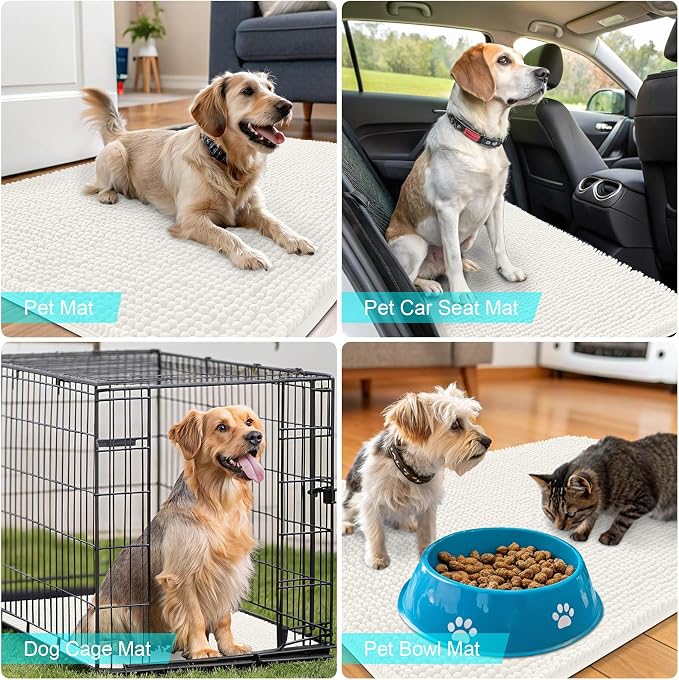 OLANLY Dog Door Mat for Muddy Paws 36x24, Absorbs Moisture and Dirt, Absorbent - Image 7