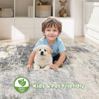 Area Rug Living Room Rugs: 5x7 Washable Large Abstract Modern Soft Stain - Image 7