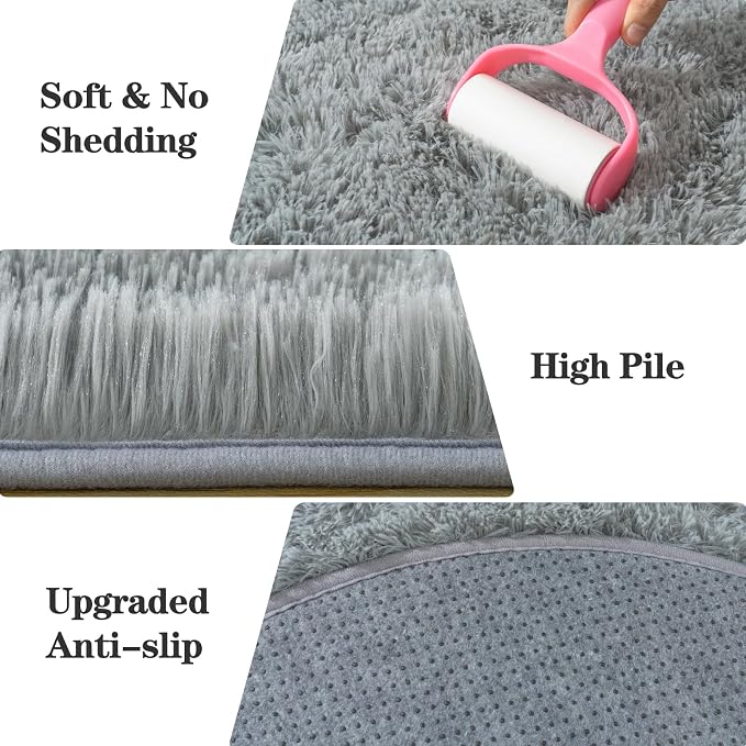 Soft Fluffy Area Rug for Bedroom, Non-Slip Cozy Plush Shag Carpet for Kids Room - Image 6