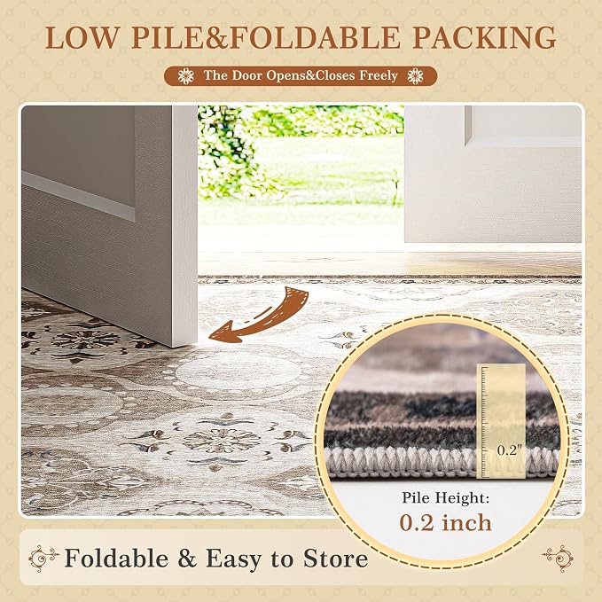 EnHomee Washable Area Rugs 4x6, Soft Area Rug - Image 4