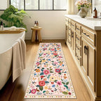 Floral 2x10 Area Rug Machine Washable Soft Print Boho Carpet Non Slip Doormat - Image 8